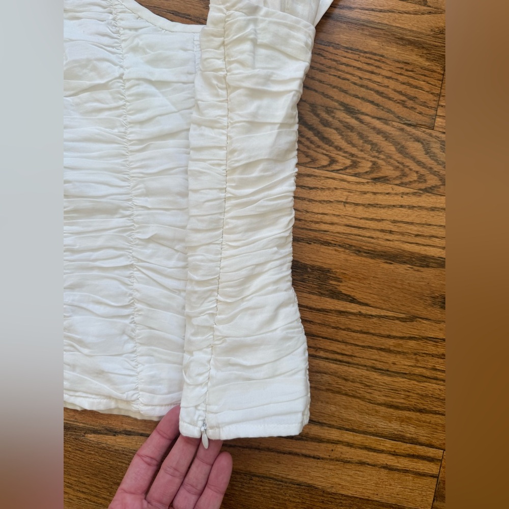 Reformation Archer Ruched White Tank Top like new size 4 - Picture 4 of 9